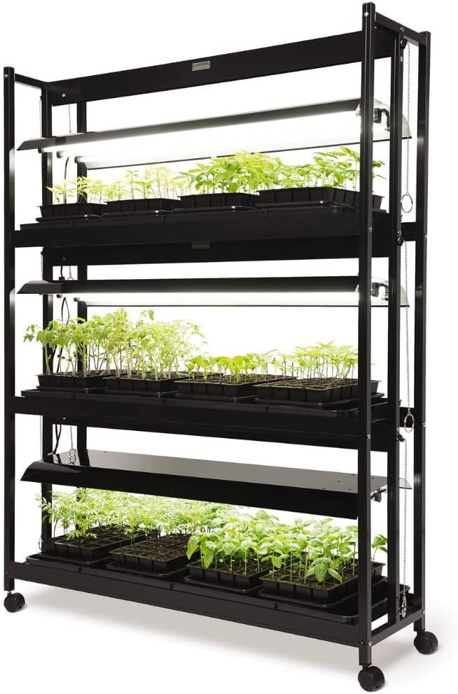 Gardener’s Supply Company Indoor Greenhouse Gardening 3-Tier Plant Stand with Three Watertight ... | Amazon (US)