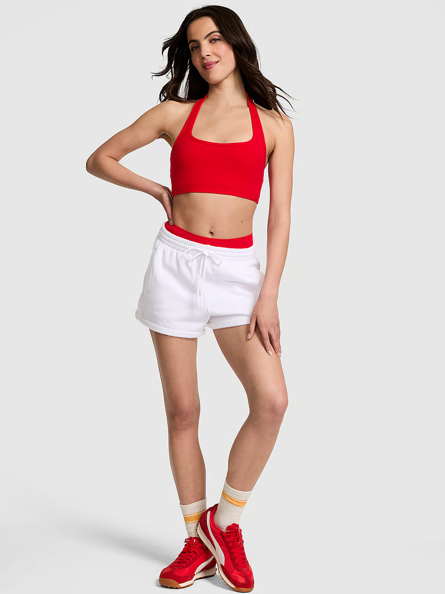Buy All-Day Cotton Halter Sports Bra, Red Pepper - Order Sport Bras online - PINK US | Victoria's Secret (US / CA )