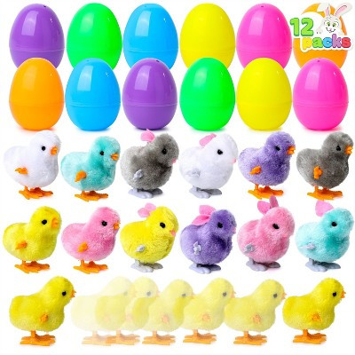 Joyfy 12 Packs Prefilled Easter Eggs with Wind-up Toys, Colorful Jumping Chicks and Bunnies Toys for Kids Easter Egg Hunt, Basket Stuffer, Party Favor | Target