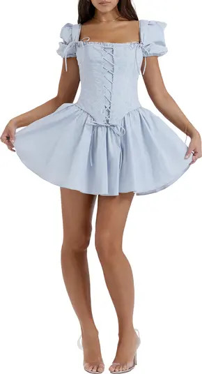 Broderie Anglaise Corset Bodice Minidress | Nordstrom