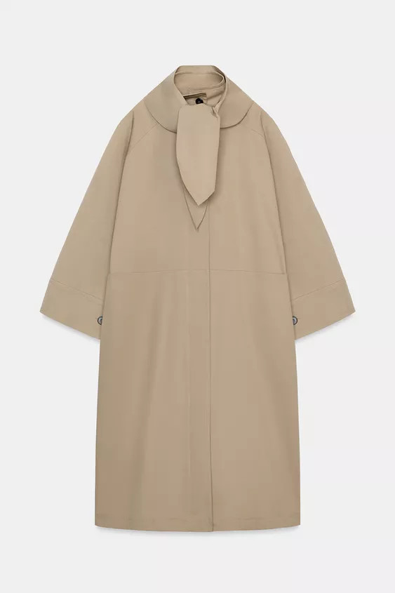 ZW COLLECTION LIMITED EDITION OVERSIZE TRENCH COAT WITH SCARF | Zara US