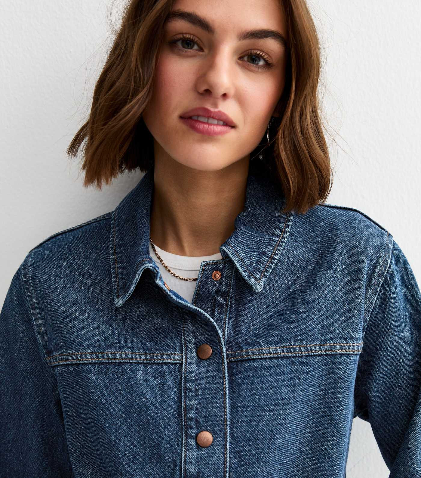 Blue Faded Denim Shacket | New Look | New Look (UK)