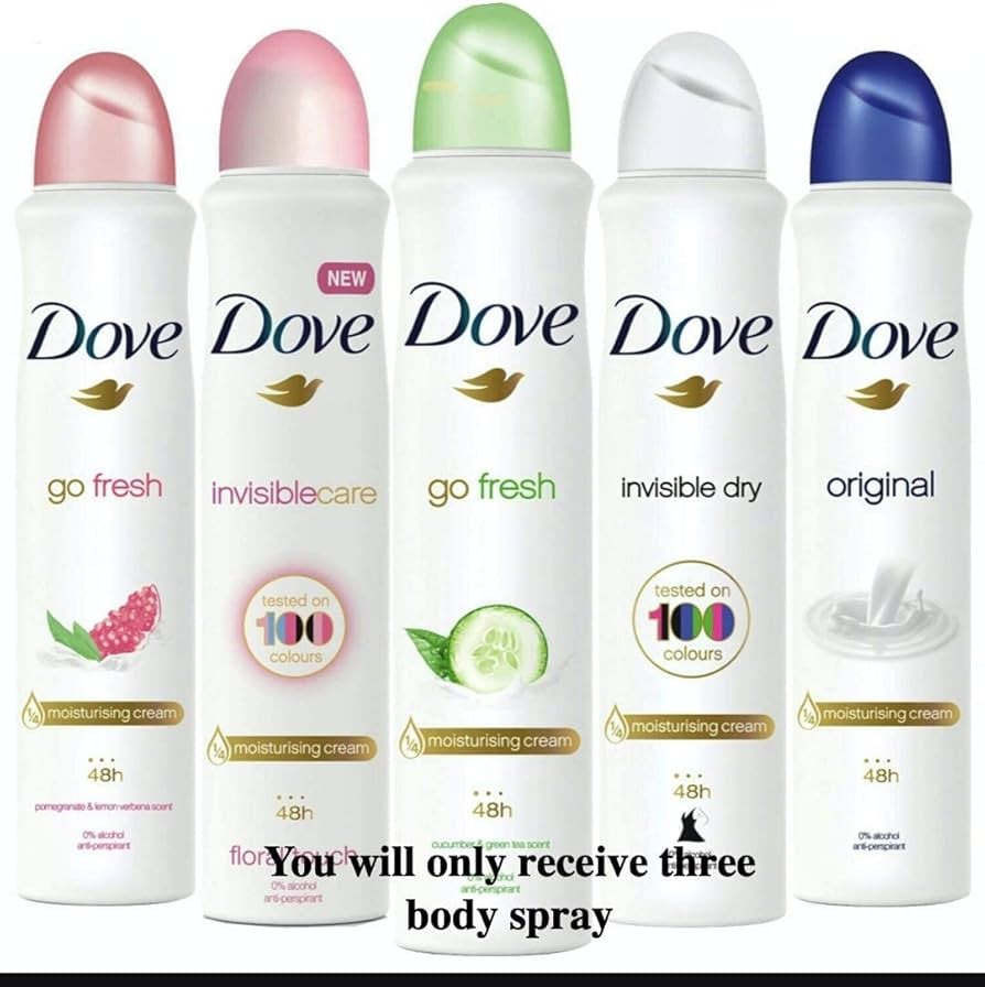 Dove body spray Anti-Perspirant/Anit-Transpirant (3X250ml/8.4oz, Mix within the avialble kinds) | Amazon (US)