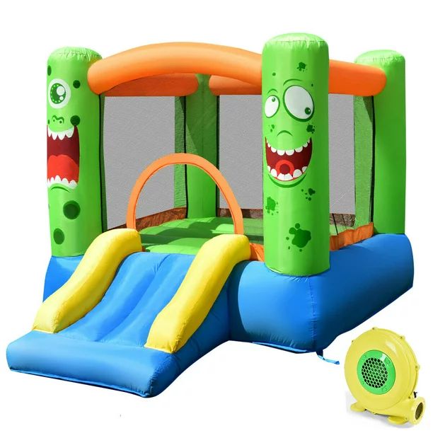Costway Kids Playing Inflatable Bounce House Jumping Castle Game Fun Slider 480W Blower - Walmart... | Walmart (US)