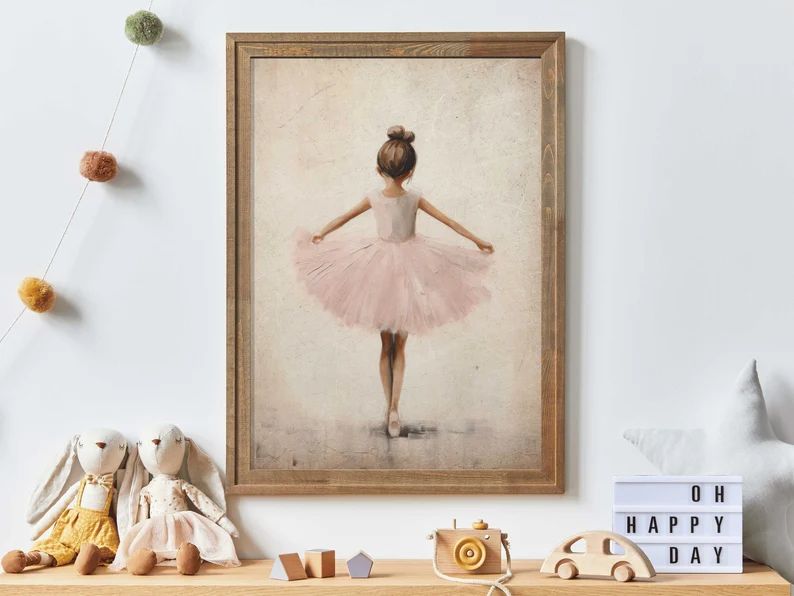 Ballet Nursery Art Ballerina Nursery Decor Pink Girl's - Etsy | Etsy (US)