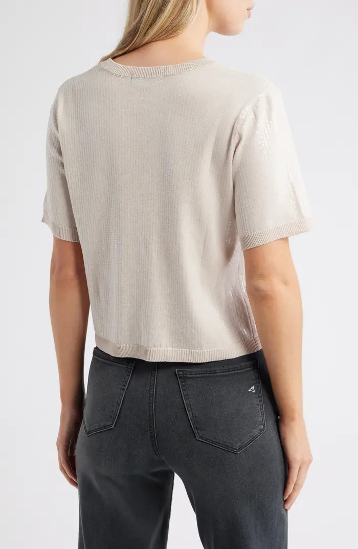 Sanctuary Sparkle Short Sleeve Sequin Sweater | Nordstrom | Nordstrom