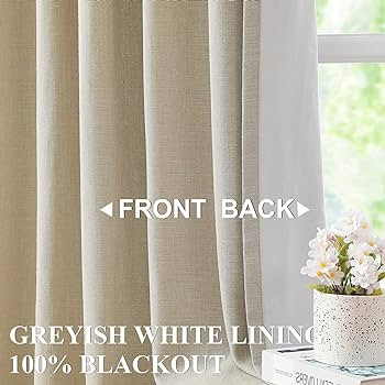Vision Home Sand Pinch Pleated Full Blackout Curtains Linen Blended Room Darkening Window Curtain... | Amazon (US)