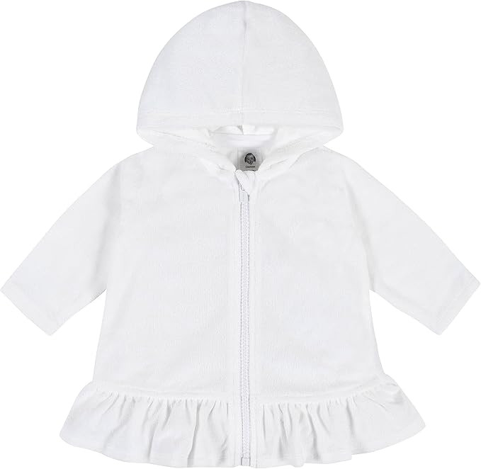 Gerber Baby Girls' and Toddler Zipper Hoodie Terry Swimsuit Cover Up | Amazon (US)