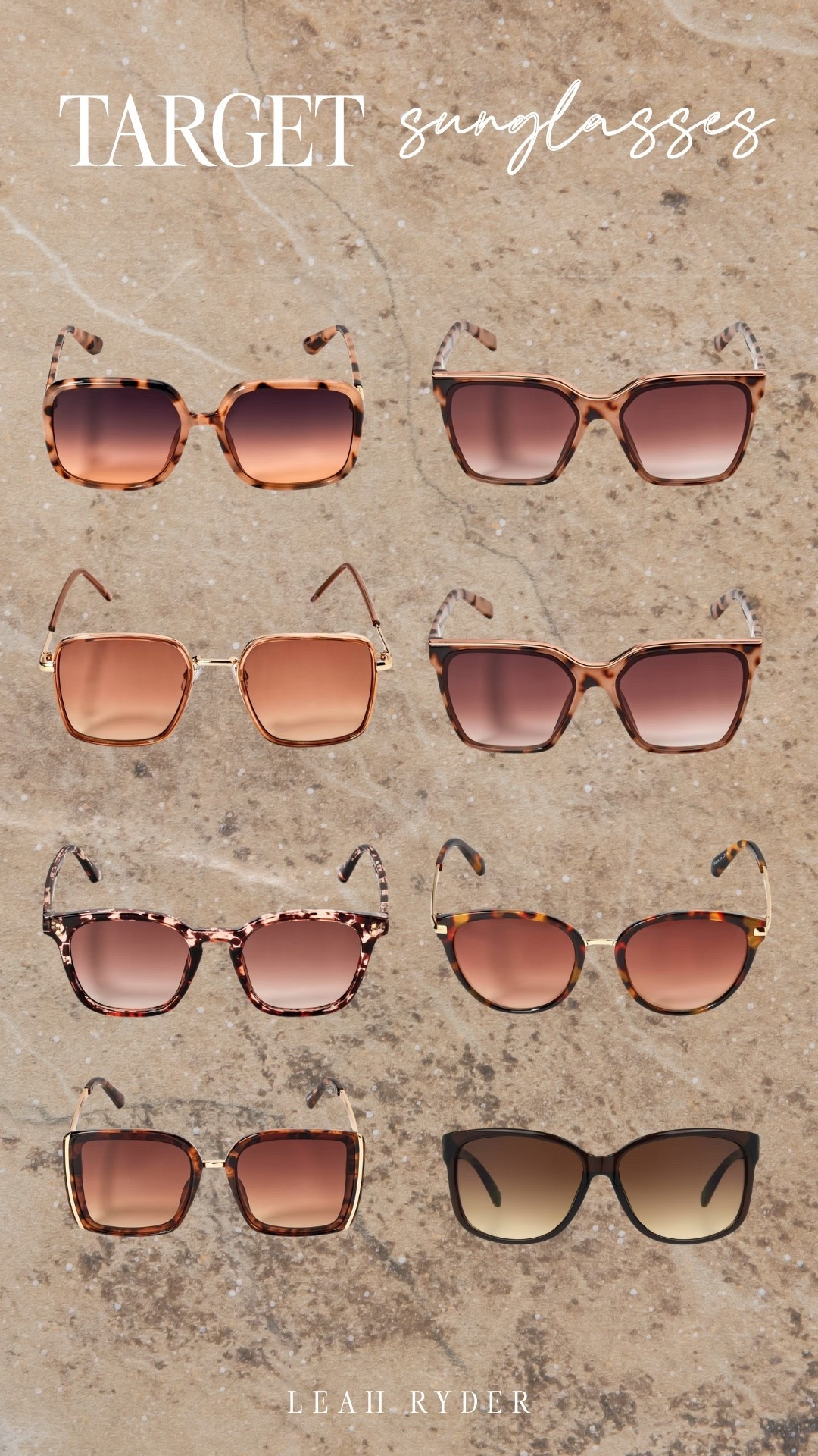 These are so good and all under budget 🙌 I love how many classic shapes are here—oversized, square, and a few fun statement pairs that instantly elevate any outfit. The tortoise and warm brown tones go with everything, and they look way more expensive than they are. Perfect to throw in your bag for everyday, travel, or pool days without worrying about losing them!

#LTKFestival #LTKTravel #LTKSwim
