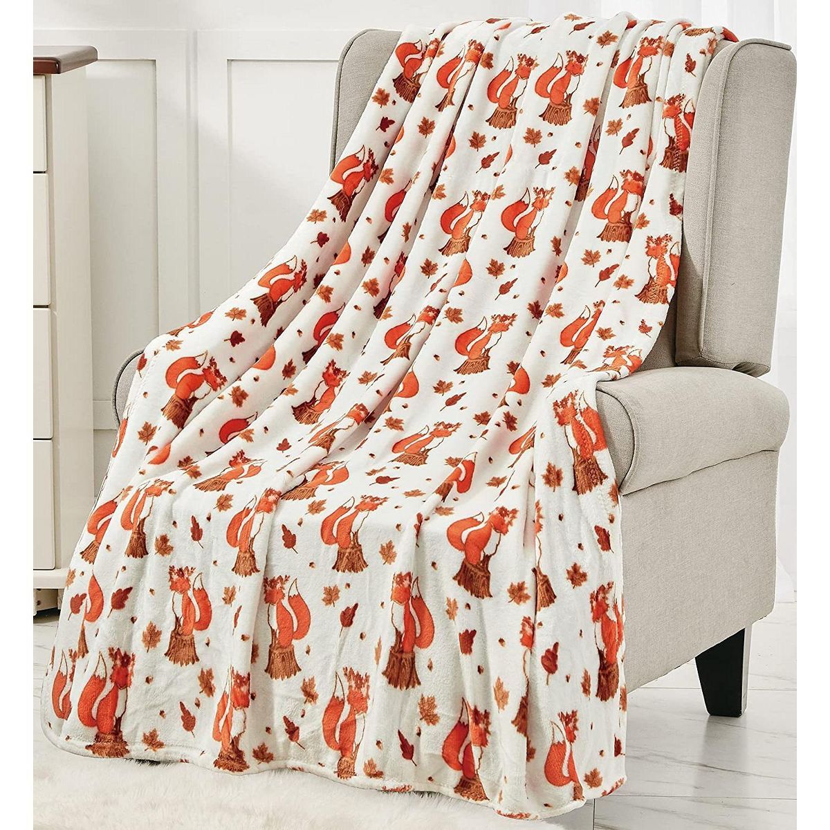 Foxy Fall Vixen Ultra Comfy Microplush Throw Blanket (50" x 60") - Fall Vixen | Target