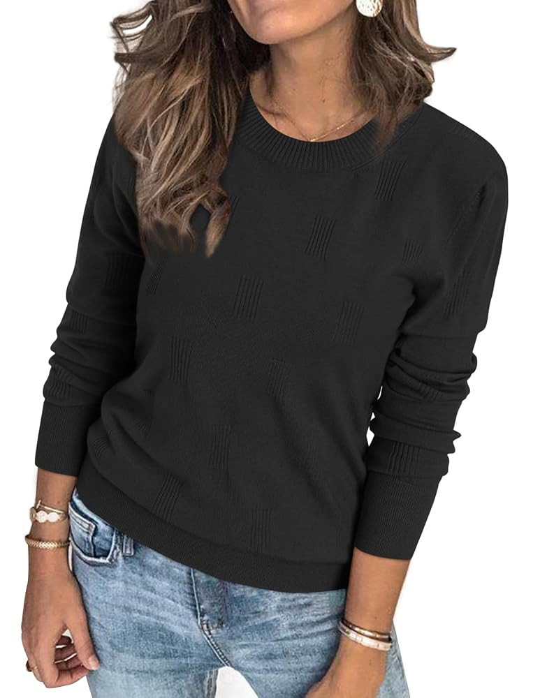 Arach&Cloz Women's Soft Knit Sweater Fall Dressy Casual Pullover Tops | Amazon (US)