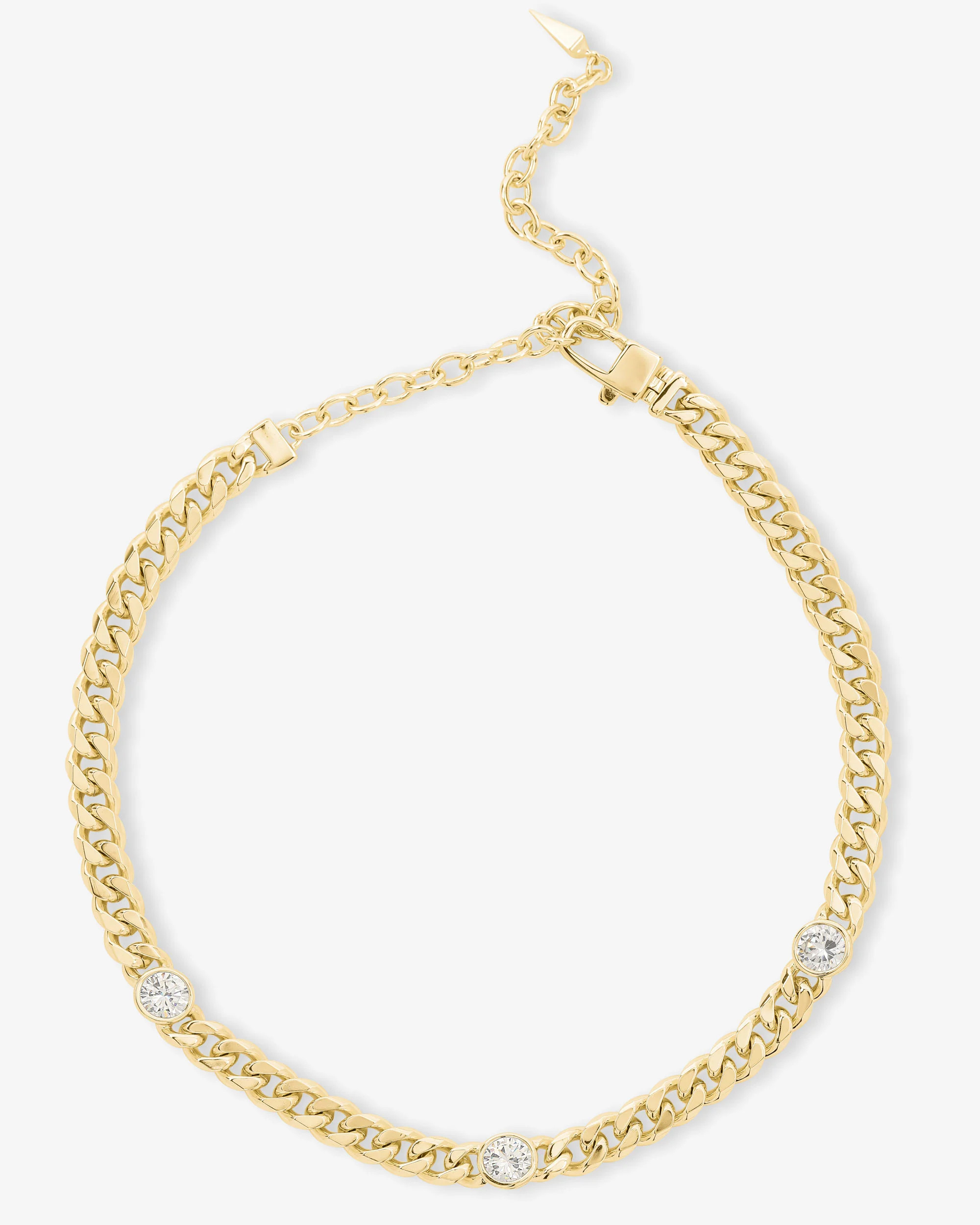Julian Triple Diamond Choker - Gold|White Diamondettes | Melinda Maria Jewelry