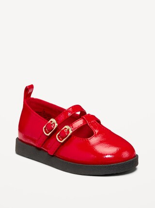 Shiny Faux-Leather Double-Buckle Mary Jane Shoes for Toddler Girls | Old Navy (CA)