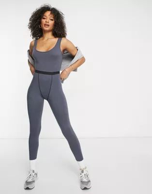 I Saw It First contrast stitch jumpsuit in gray | ASOS (Global)