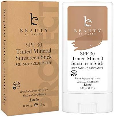 Tinted Sunscreen for Face - SPF 30 Tinted Mineral Sunscreen Face Stick Sun Screen, Tinted Face Su... | Amazon (US)