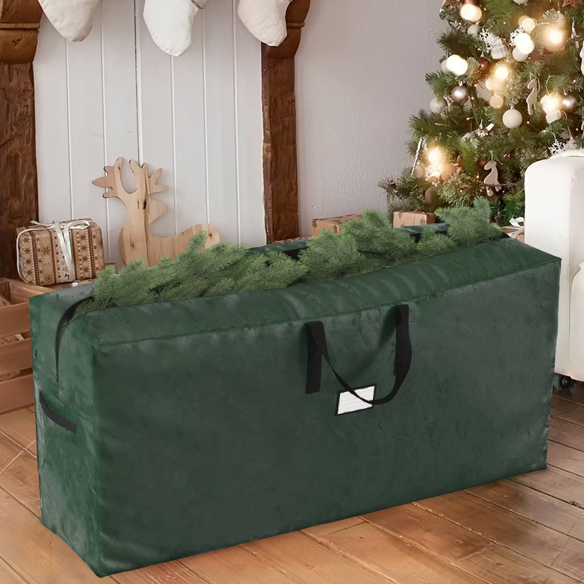 Elf Stor Christmas Tree Storage Bag Woven Polypropylene and Nylon Green | Target