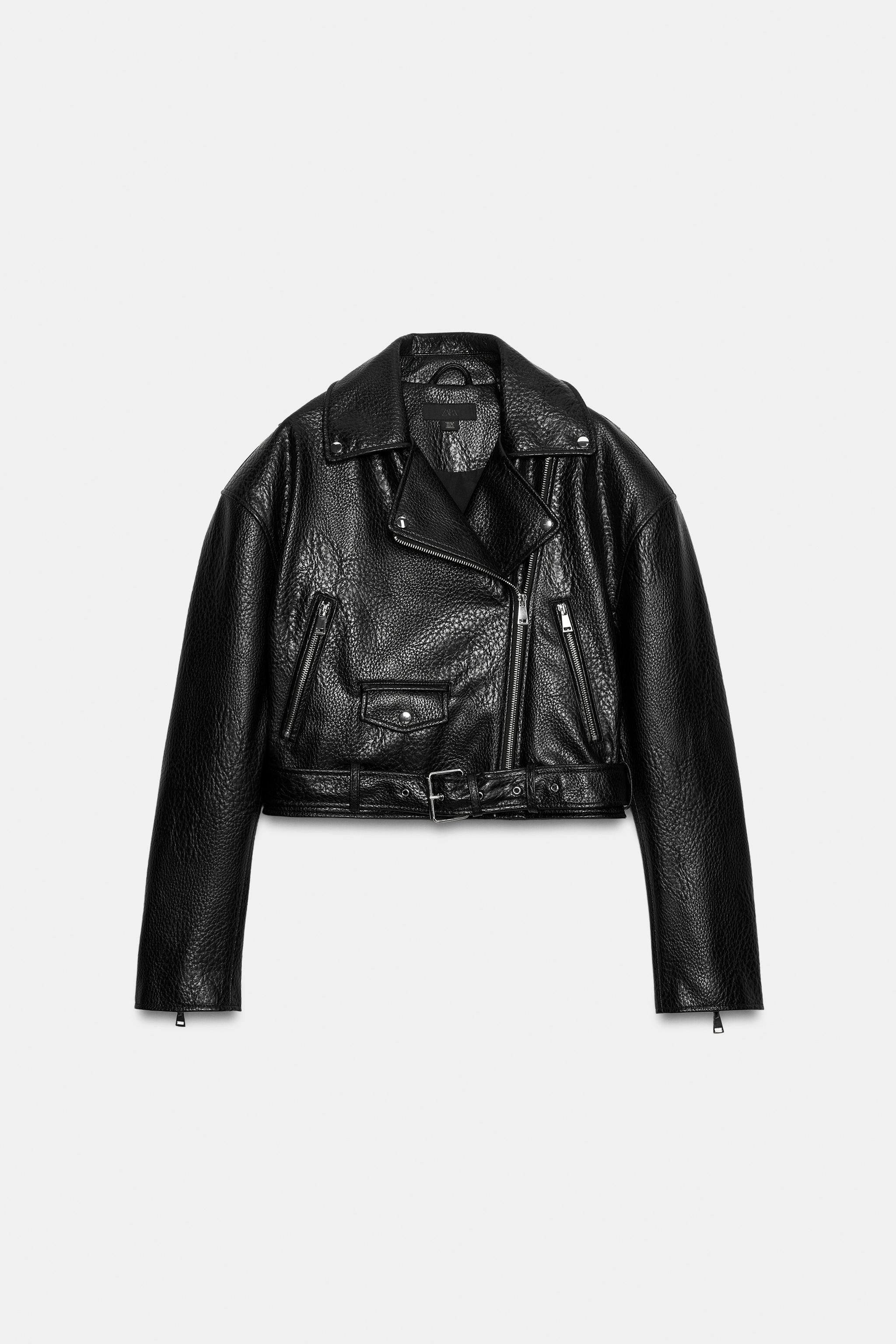 FAUX LEATHER BIKER JACKET WITH SHOULDER PADS | Zara US