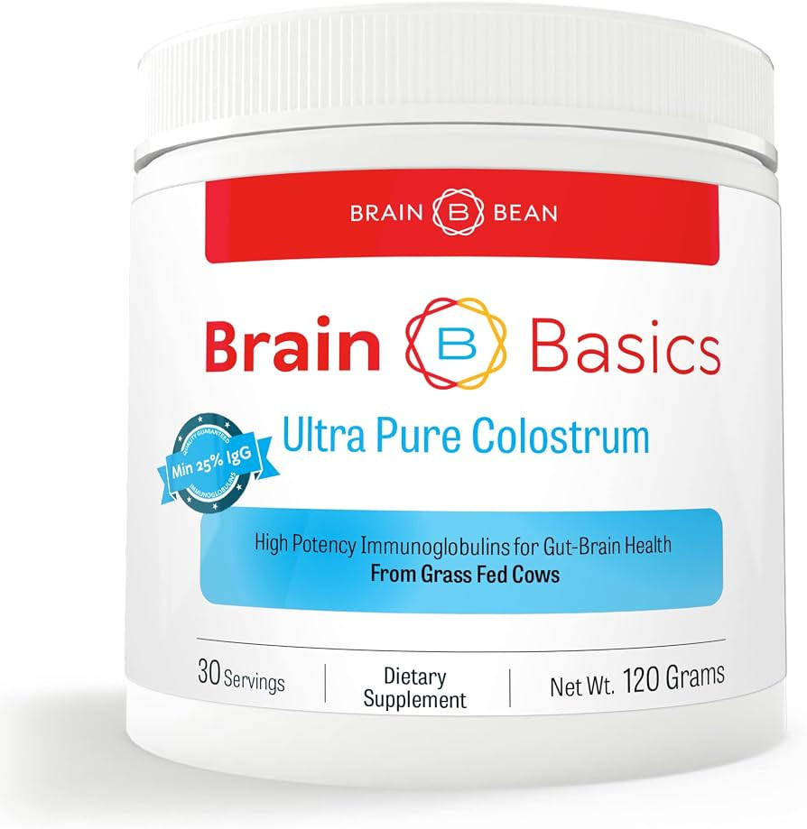 Brain Basics Ultra-Pure Colostrum, 4000mg per Serving, Min 25% IgG antibodies, Gut-Brain-Immune H... | Amazon (US)
