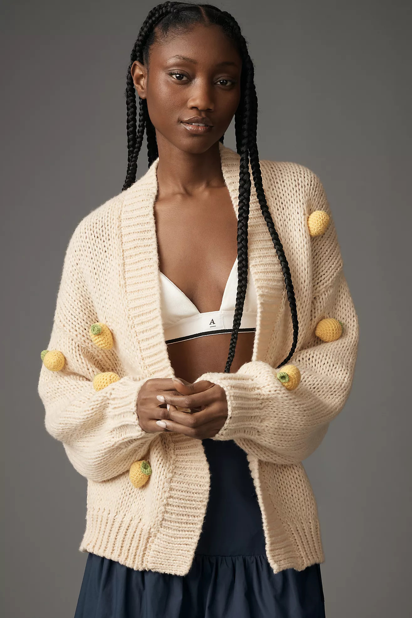 Maeve 3D Lemon Cardigan Sweater | Anthropologie (US)