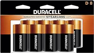 Duracell Coppertop D Batteries, 8 Count Pack, D Battery with Long-lasting Power, All-Purpose Alka... | Amazon (US)