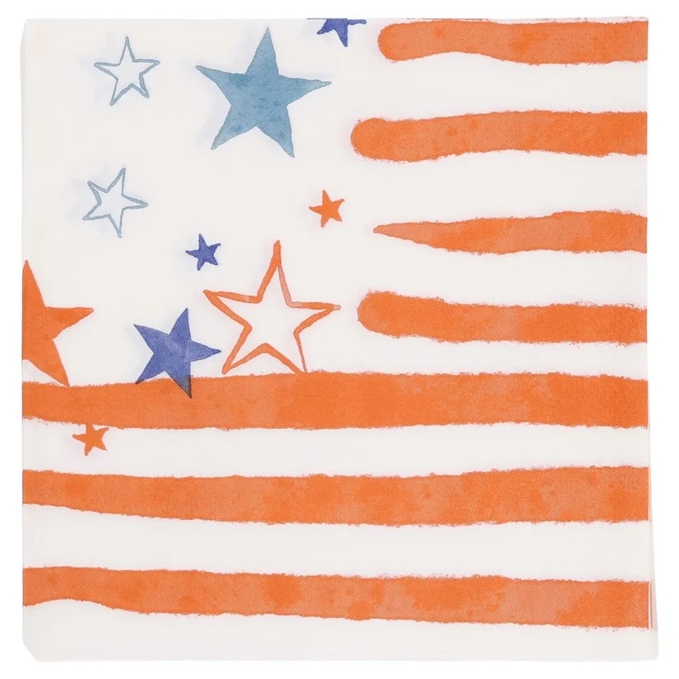 Red/White/Blue Flag Disposable Paper Napkins, 6.5" x 6.5", 16 Count, Patriotic by Way To Celebrat... | Walmart (US)