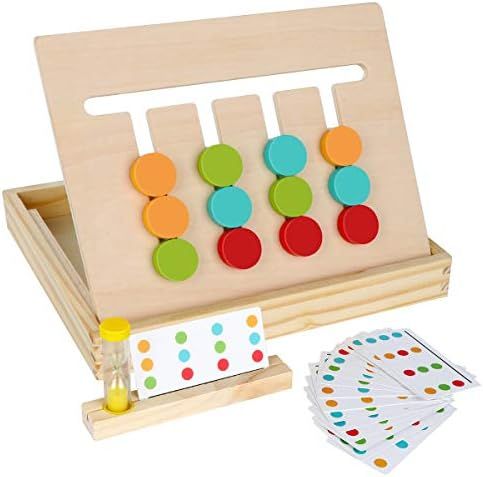Montessori Learning Toys Slide Puzzle Color & Shape Matching Brain Teasers Logic Game Preschool E... | Amazon (US)