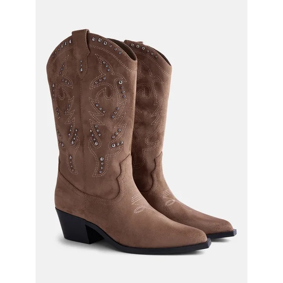 No Boundaries Women's Studded Cowboy Boots | Walmart (US)