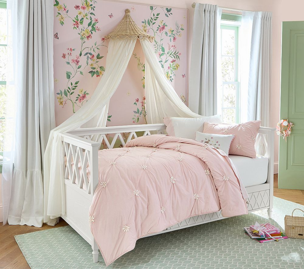 AERIN Rattan Cornice and Sheers | Pottery Barn Kids