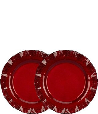 Holiday Red Glitter Metallic Chargers, Set of 2 | Dillard's
