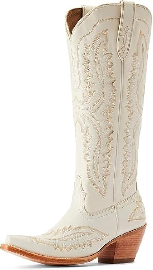 Western Cowboy Boots for Men,Western Square Toe Cowboy Boots Retro Leather Embroidery Casual Chun... | Amazon (US)