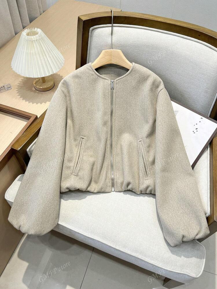 Damen Lässig Einfarbige Jacke, Vielseitig Für Herbst/Winter | SHEIN