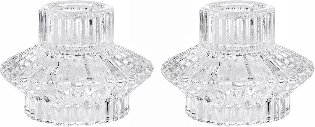 AromaWhisper Crystal Glass Taper Tealight & Votive Candle Holders for Weddings, Parties, Christma... | Amazon (US)