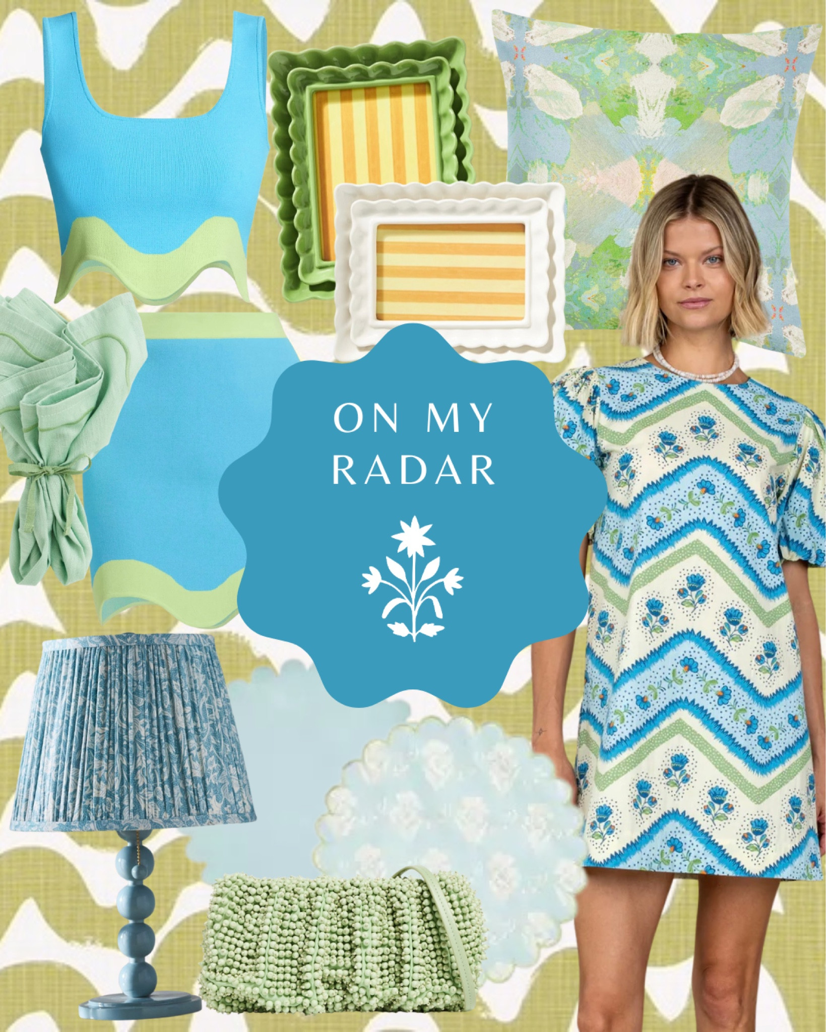 Matching set, crop top, blue lamp, scalloped placemats, wavy frame, beaded clutch, spring dresss

#LTKitbag #LTKhome #LTKfindsunder50