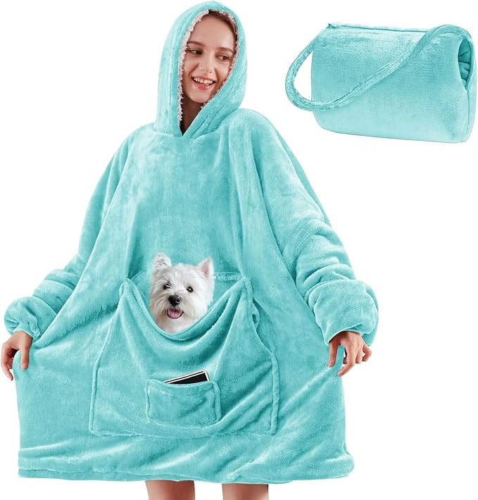 yescool Wearable Blanket Hoodie, Oversized Sherpa Hooded Blanket Sweatshirt, Giant Warm Fuzzy Fle... | Amazon (US)