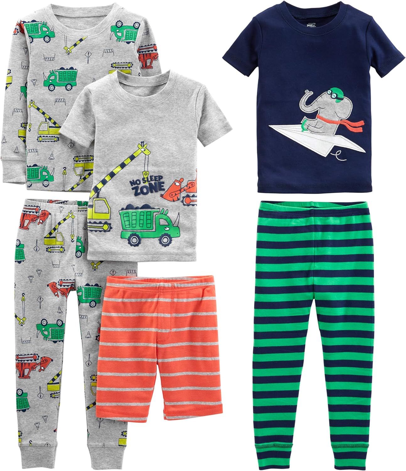Simple Joys by Carter's Baby, Little Kid, and Toddler Boys' 6-Piece Snug Fit Cotton Pajama Set | Amazon (US)