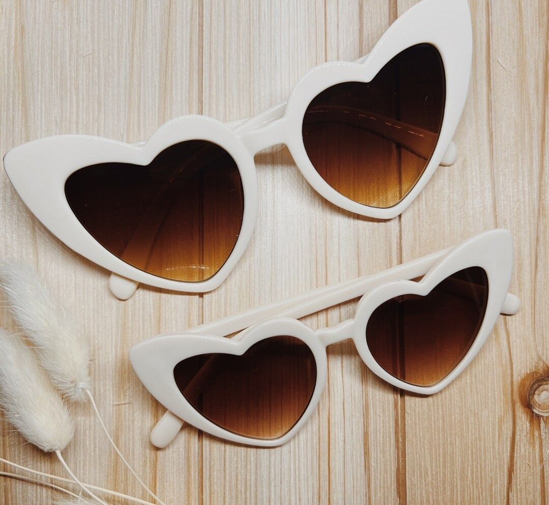 Mommy and Mini Heart Sunglasses, Retro Groovy Shades, Halloween, Heart Sunglasses, Summer Matchin... | Etsy (US)