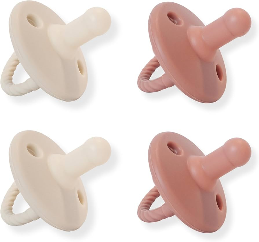 Silicone Pacifier 4 Pack, Silicone Soother Set, Silicone Newborn Pacifiers With Handle & Safety A... | Amazon (CA)