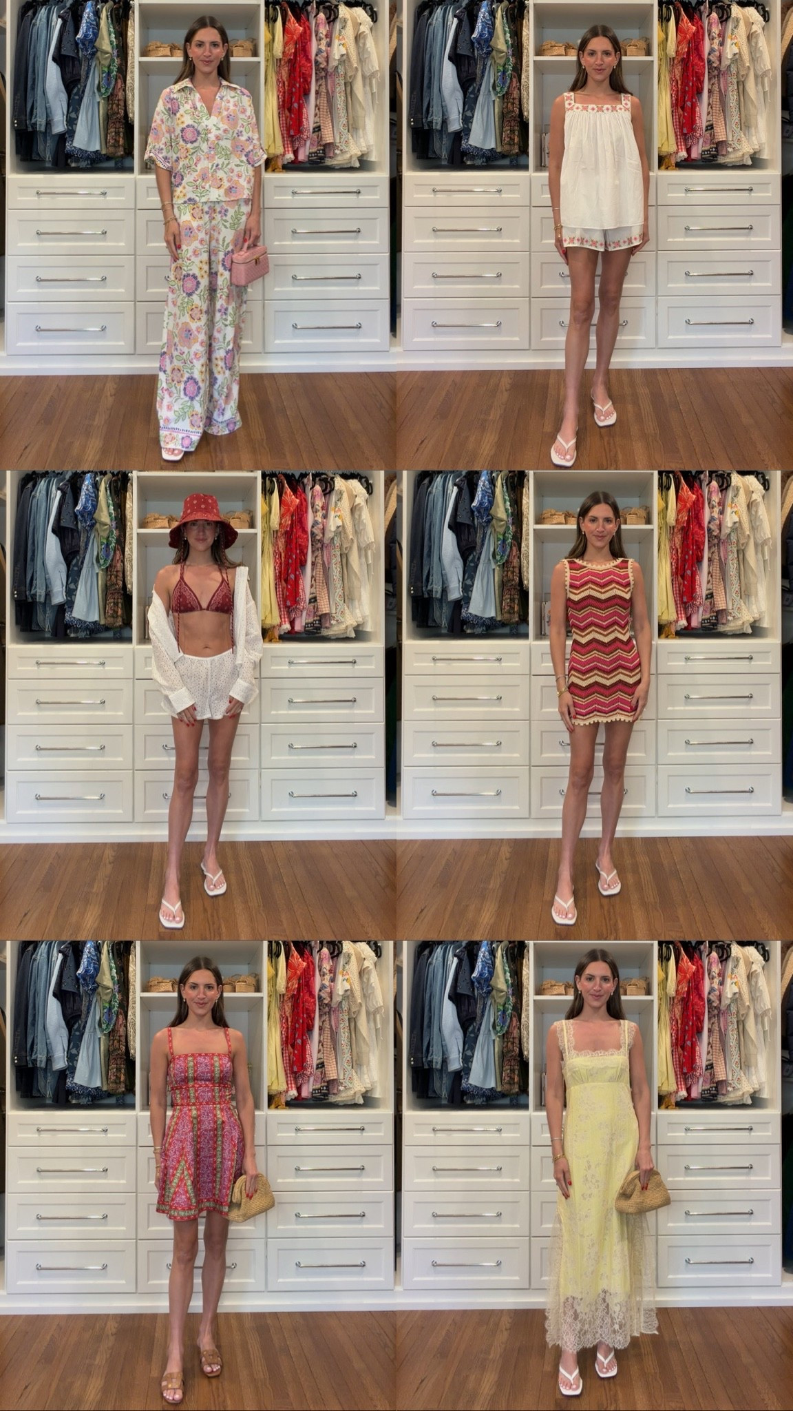 White cover up set - xsmall top & small bottom 
Red bikini - small 
Pink cover up - xsmall 
Yellow dress - xsmall 
Printed set - xsmall
Printed dress - xsmall 
White set - xsmall

#LTKootd #LTKSwim #LTKSeasonal
