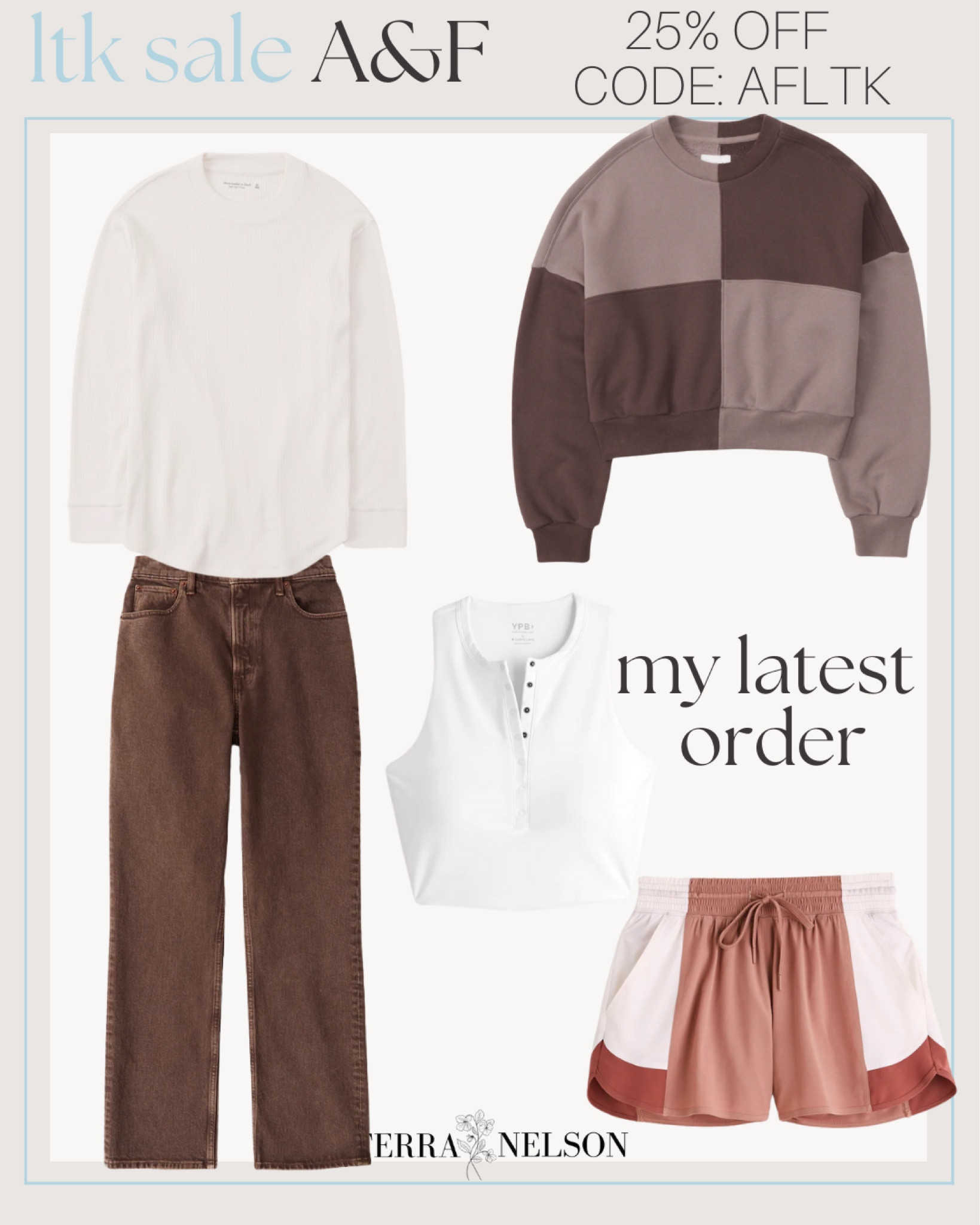 My latest Abercrombie order! The brown jeans are so comfy and look amazing on. True to size  

#LTKSeasonal #LTKSale #LTKsalealert