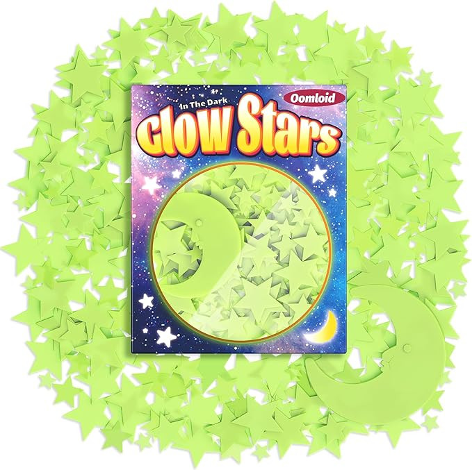 201 Pcs Glow in The Dark Stars Stickers for Ceiling, Toddler Stocking Stuffers Wall Room Decor Gi... | Amazon (US)