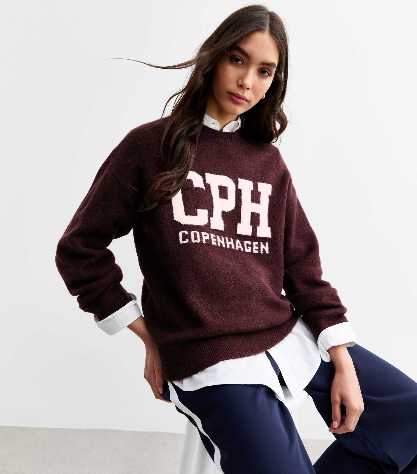 Burgundy Copenhagen Knit Jumper | New Look | New Look (UK)