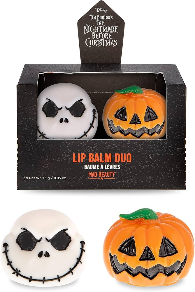 MAD BEAUTY Tim Burton's Nightmare Before Christmas Lip Balm Duo, Vanilla & Coconut Lip Balms, Jac... | Amazon (US)