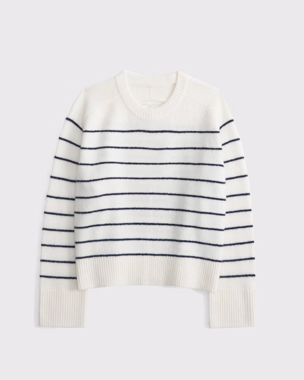 Women's The A&F Madeline Striped Crew Sweater | Women's Tops | Abercrombie.com | Abercrombie & Fitch (US)