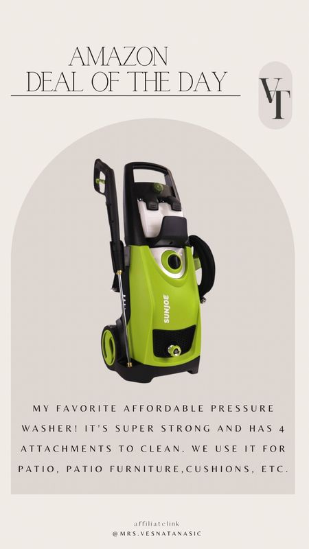 my favorite affordable pressure washer! It’s super strong and has 4 attachments to clean. We use it for patio, patio furniture,cushions, etc.
 
Amazon find, pressure washer, Amazon home, outdoor patio season, 

#LTKhome #LTKsalealert