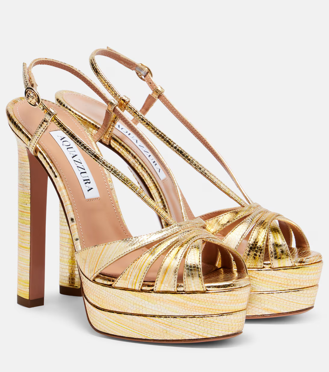Aimée 130 metallic leather platform sandals | Mytheresa (US/CA)
