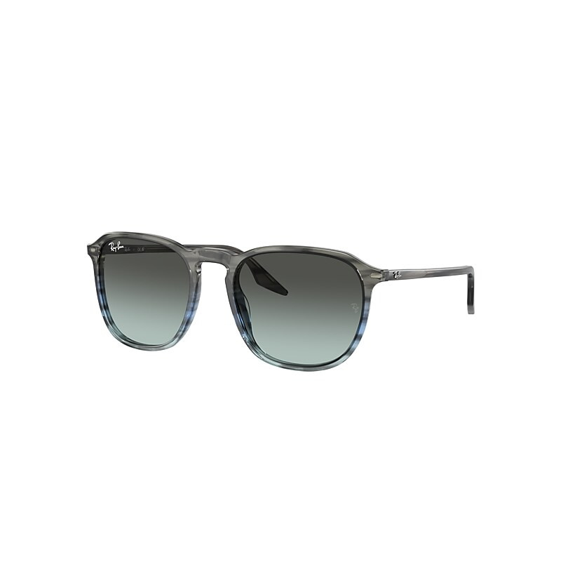 Ray-Ban Rb2203 Sunglasses Striped Grey Frame Blue Lenses 55-20 | Ray-Ban (US)