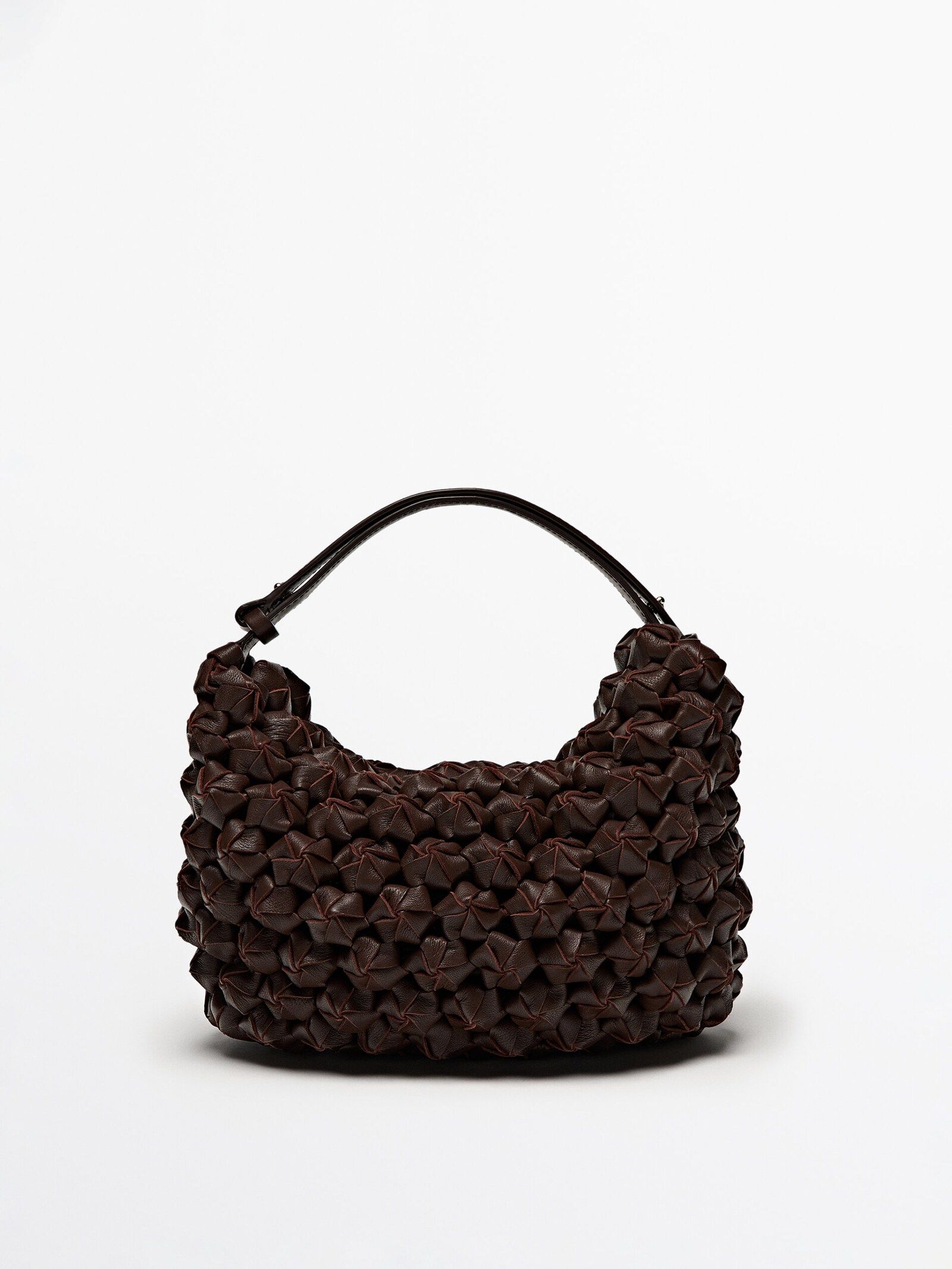 Braided medium leather bag - Limited Edition | Massimo Dutti (US)