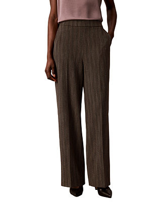 Women's Pull-On Wide-Leg Herringbone Pants | Macy's