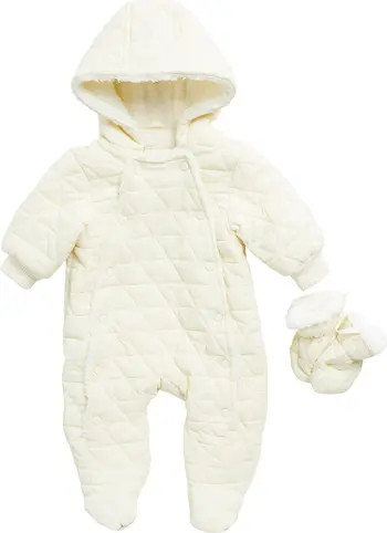 Quilted Faux Fur Trim Pram | Nordstrom Rack