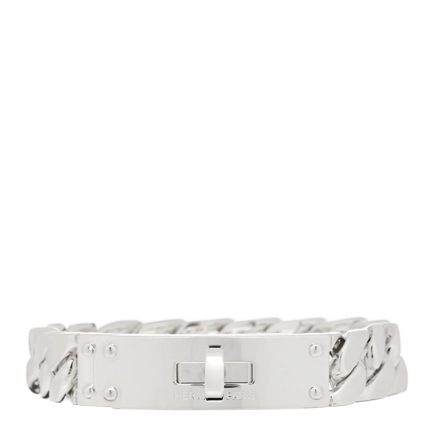 Sterling Silver GM Kelly Gourmette Bracelet SH | FASHIONPHILE (US)